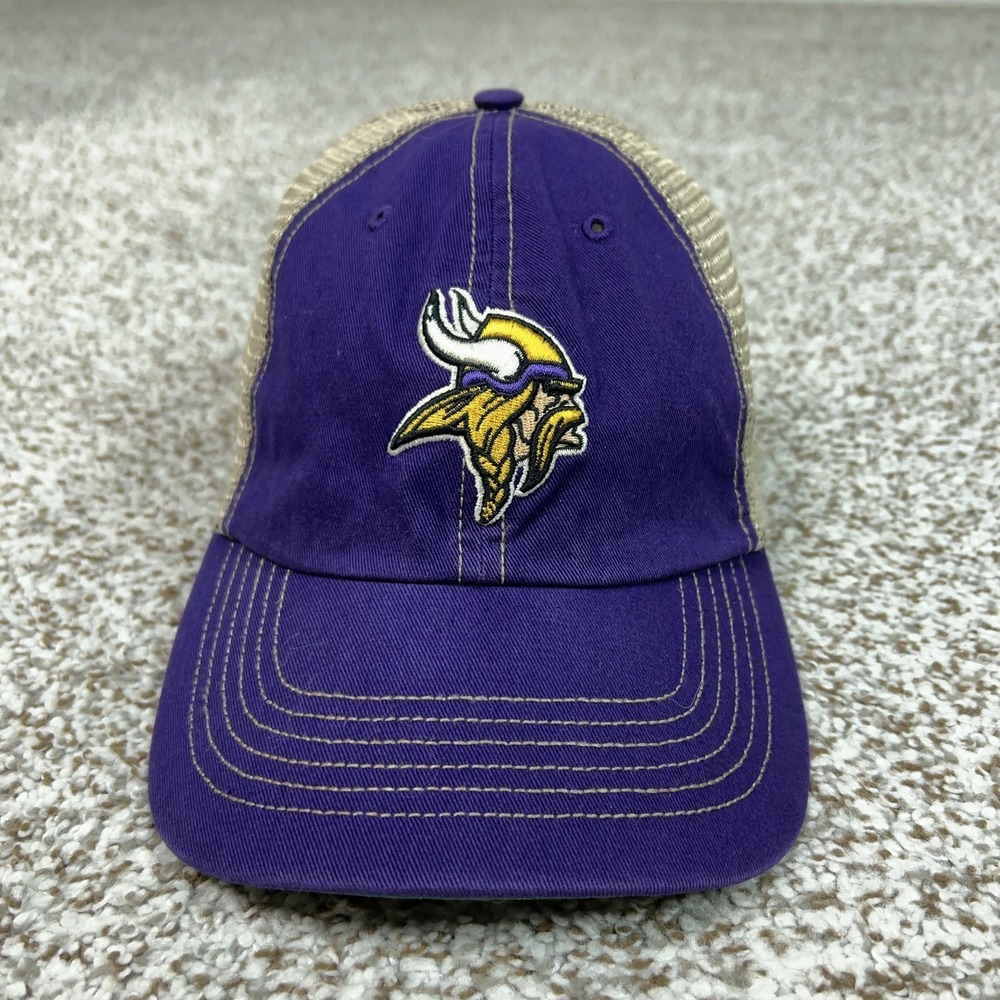 Minnesota Vikings Hat Cap Snap Back Mens One Size Purple NFL '47 Trucker Logo‎